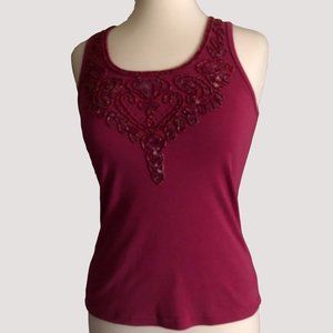 Cranberry Sparkly Gadzooks Tank Top